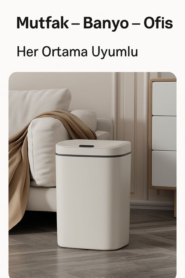 Sensörlü Çöp Kovası 14L Otomatik Kapak Temassız